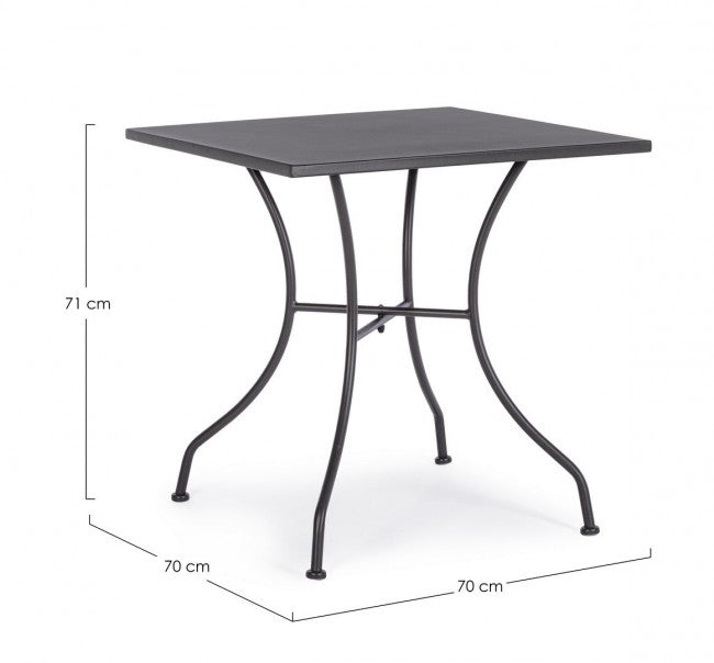 Mesa Kelsie acero antracita 70x70 cm