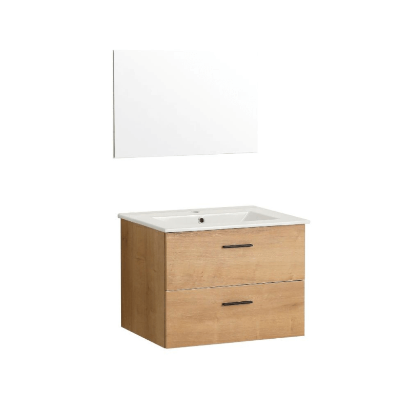 Mueble de baño suspendido roble Lario 80x46