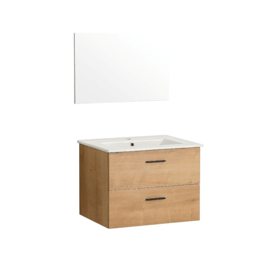 Mueble de baño suspendido roble Lario 80x46