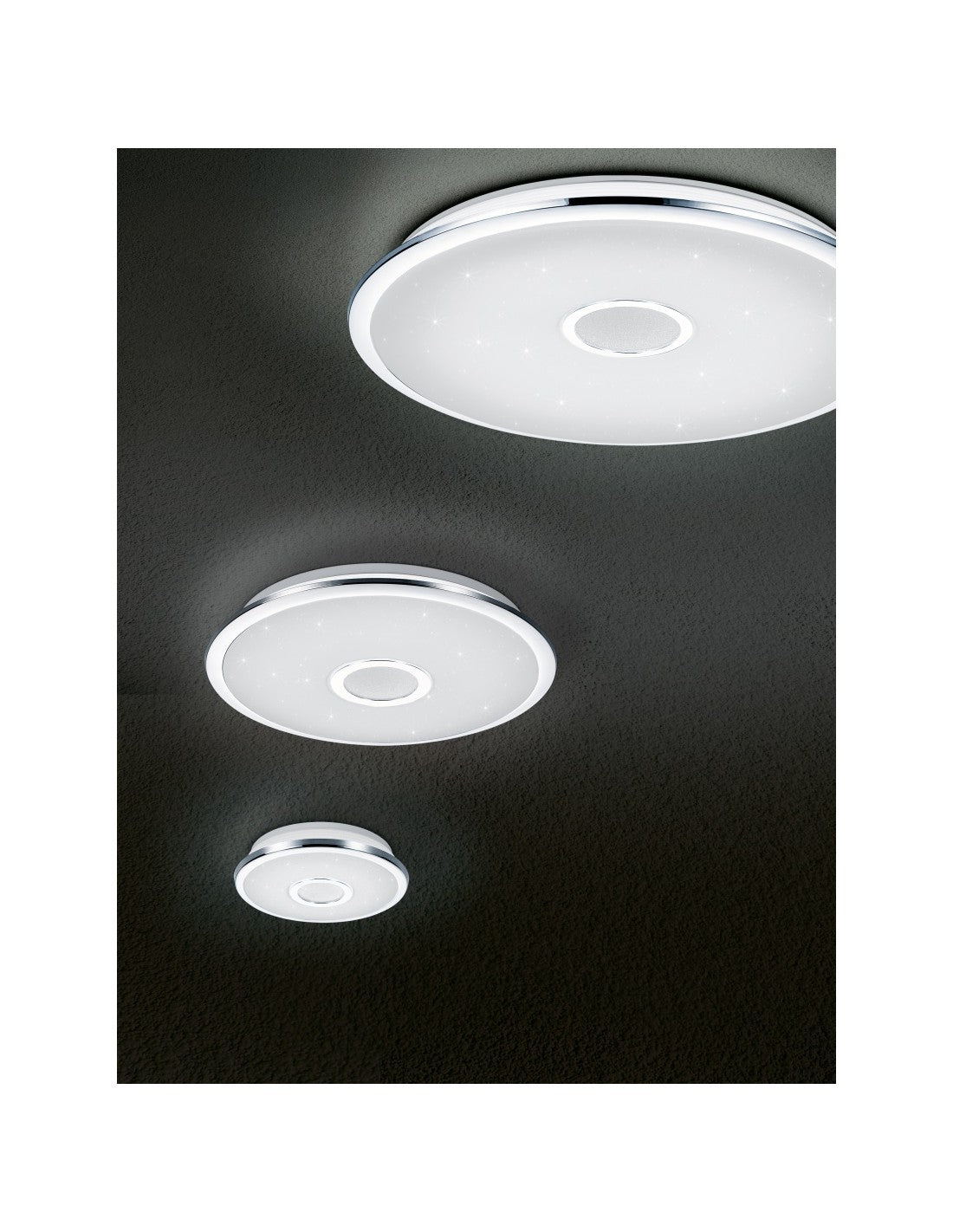 Plafón multifuncional Disco Led Osaka Ø42 cm Cromo Trio Lighting