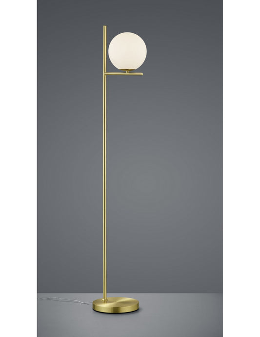 Lámpara de pie Sphere Vidrio blanco Latón Alt. 150 cm Pure Trio Lighting