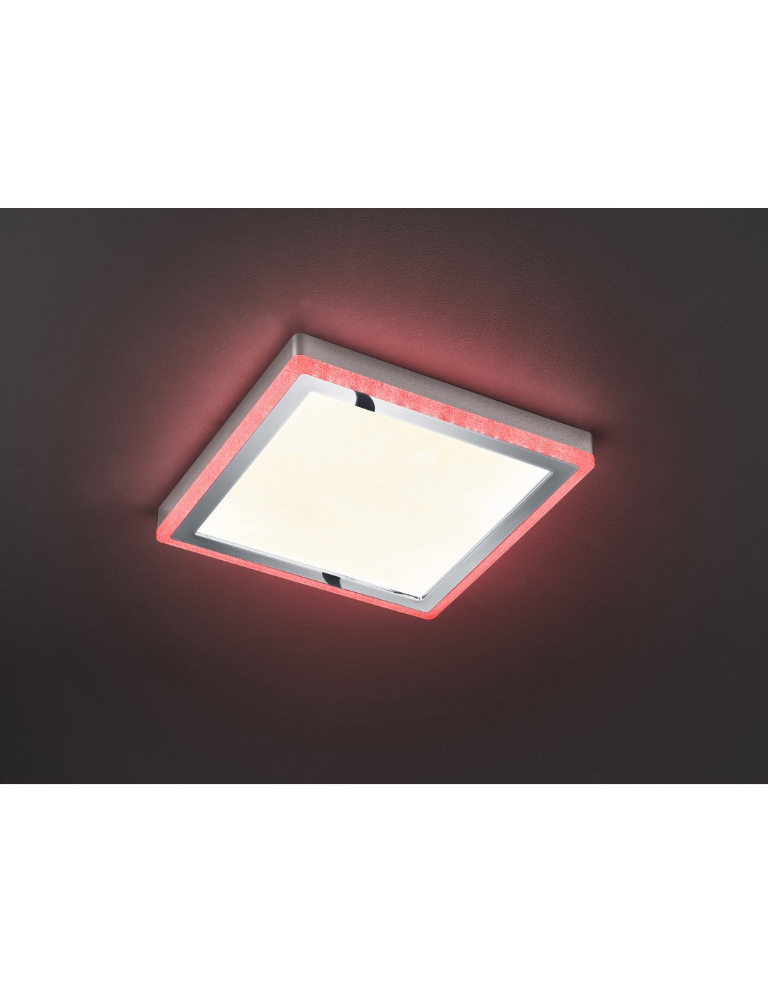 Plafón Slide Cuadrado Doble LED RGBW Regulable Blanco 40x40 cm Trio Lighting