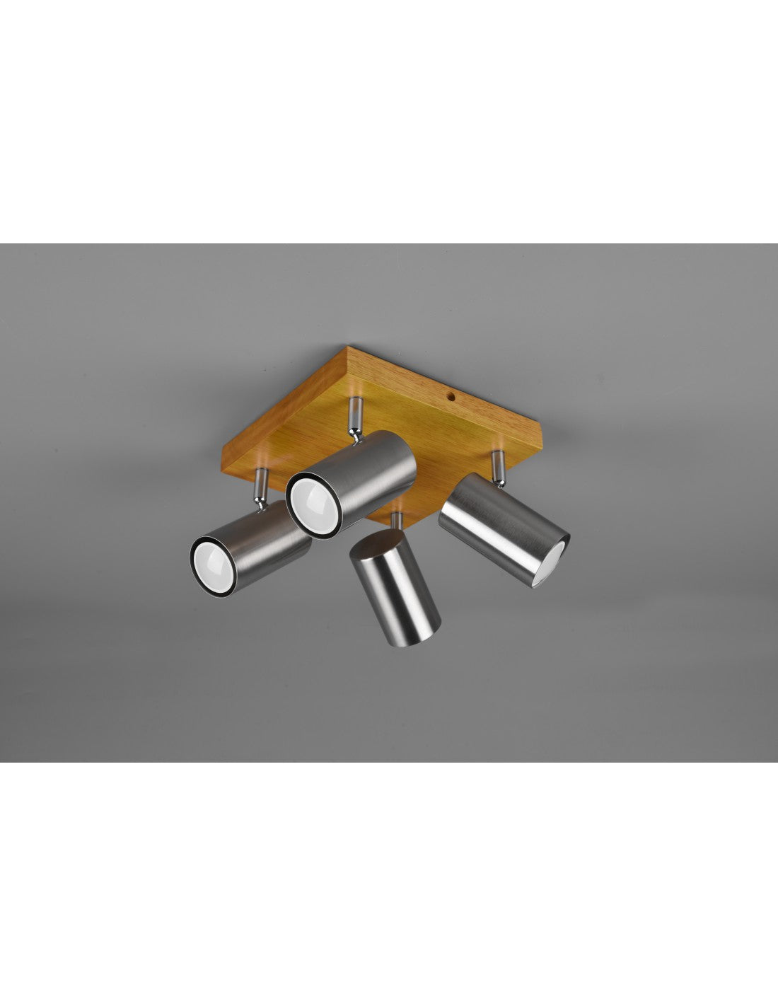 Marley Foco 4 Focos GU10 Níquel Y Madera 22x22 cm Trio Lighting