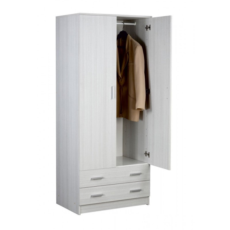 Armario multiusos con dos puertas y dos cajones Eucalipto 77x52x h182 cm