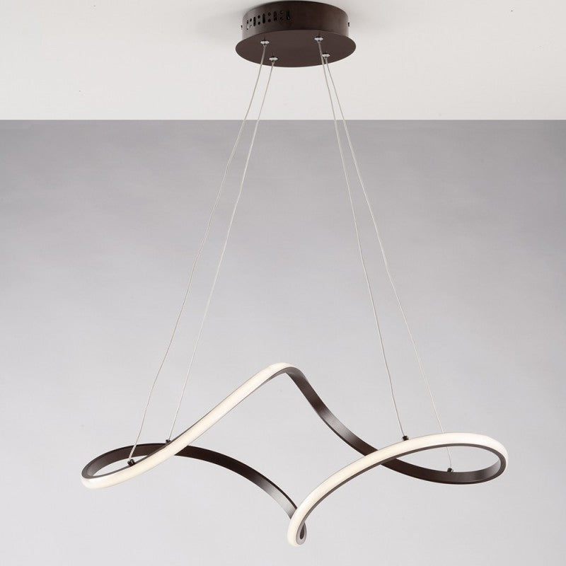 Lámpara colgante Caffè de metal y aluminio con LED integrado 62x28x h 150 cm