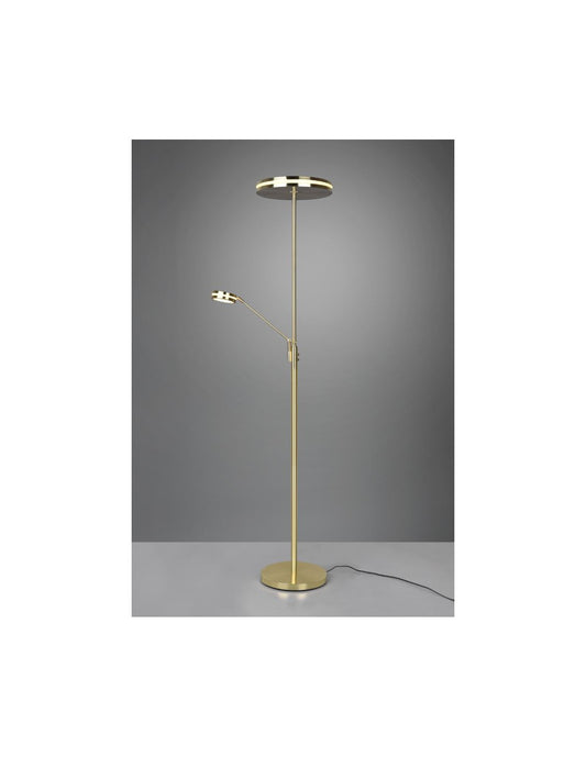 Lámpara De Pie Touch Dimmer Led Con Punto De Lectura Franklin Satin Brass Trio Lighting