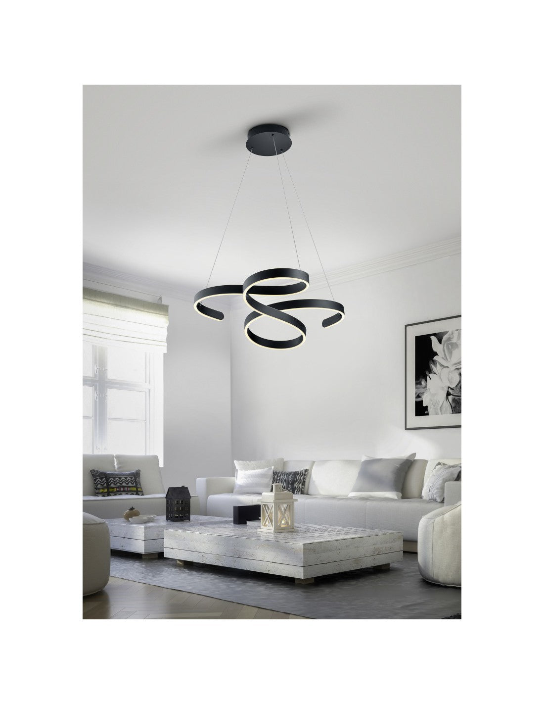 Francis Vortici Antracita Led 52w Dimmable Trio Lighting Suspensión