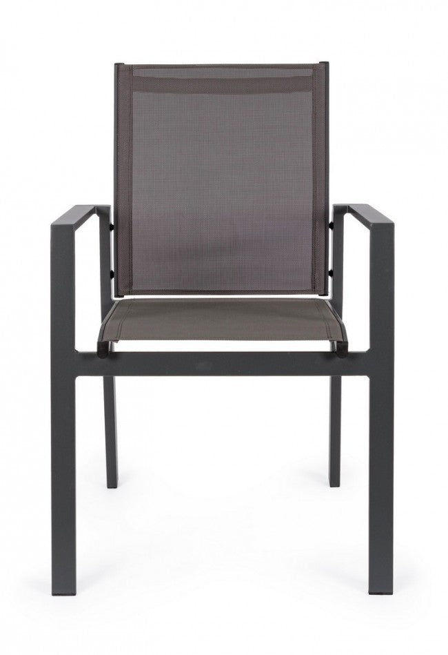 Silla de exterior Crozet con reposabrazos antracita oscuro