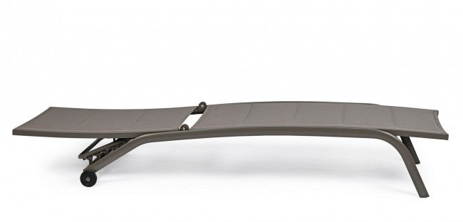 Tumbona de aluminio gris tórtola con ruedas Cleopas