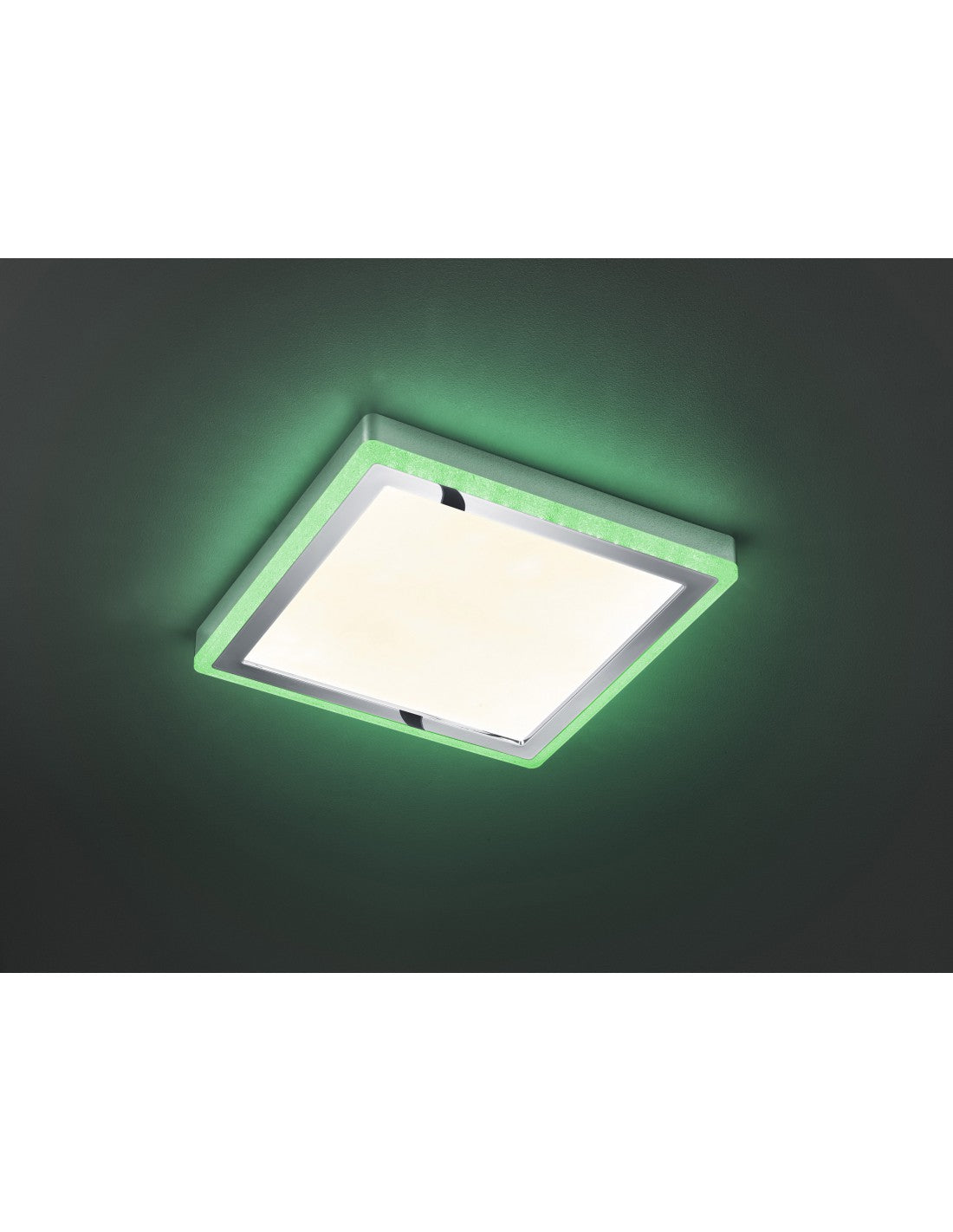 Plafón Slide Cuadrado Doble LED RGBW Regulable Blanco 40x40 cm Trio Lighting