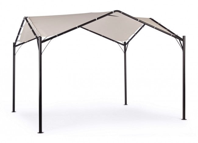 Cenador de jardín tipo cúpula gris antracita 3,5x3,5xh 260 cm