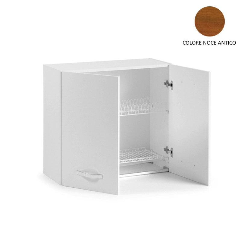 Mueble de pared modular para cocina escurreplatos nogal 80 cm 80x32xA 72 cm