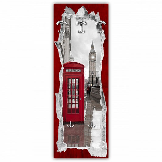 Perchero entrada Telephone Box 46x125 cm