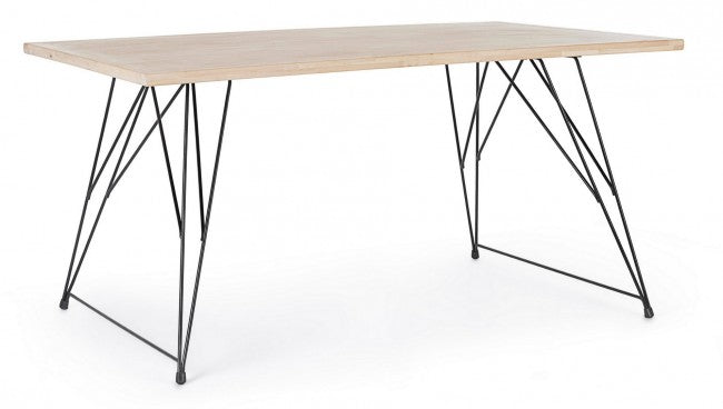 DISTRICT mesa industrial de diseño de madera 160x90x h76 cm