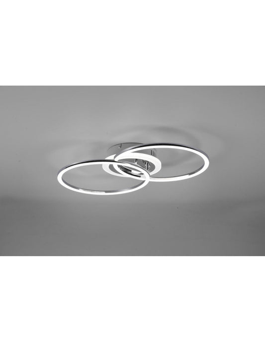 Plafón Circles Cromo Led 4000k Dimmer Venida Trio Lighting