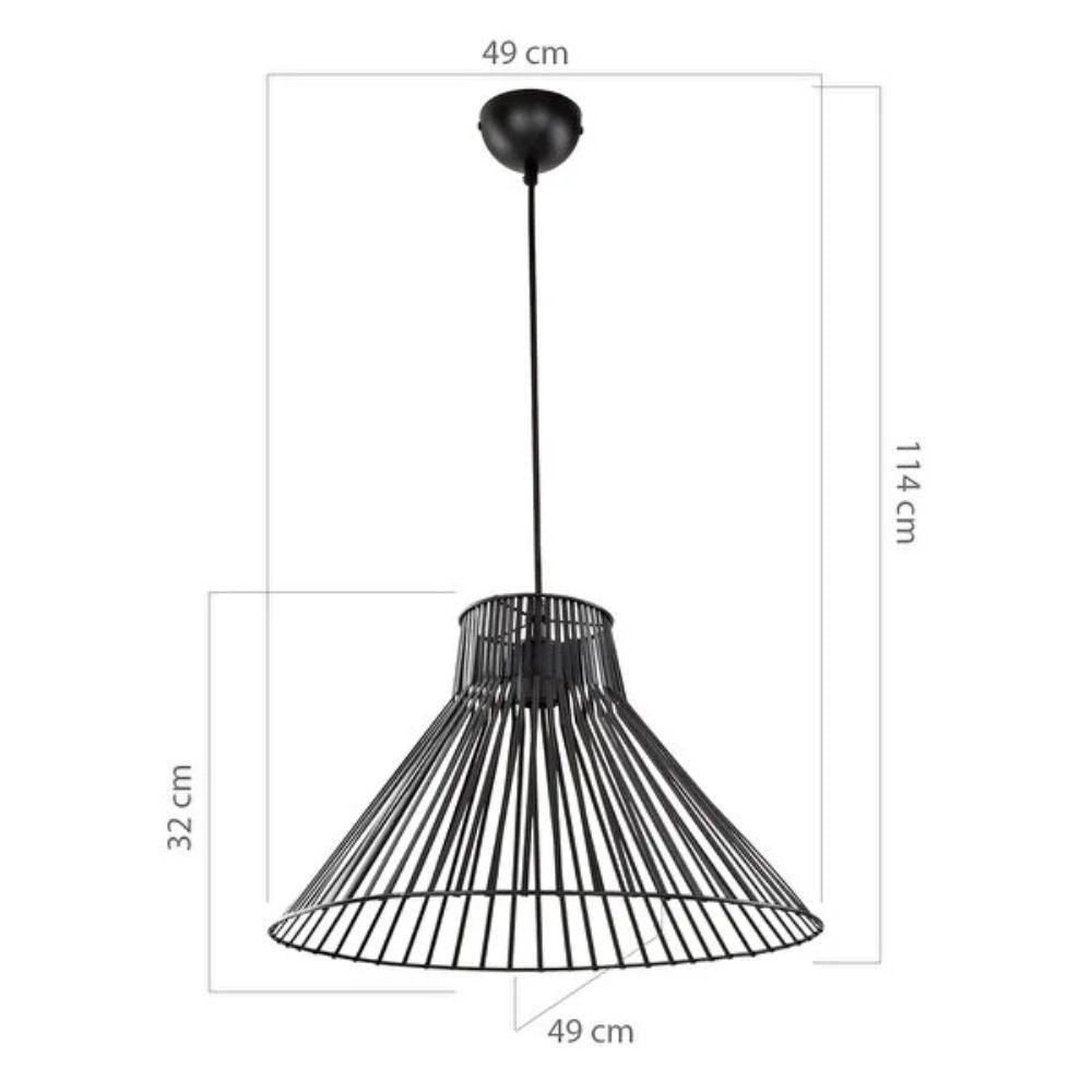 Lámpara colgante de alambre de metal negro Panama MDL4135