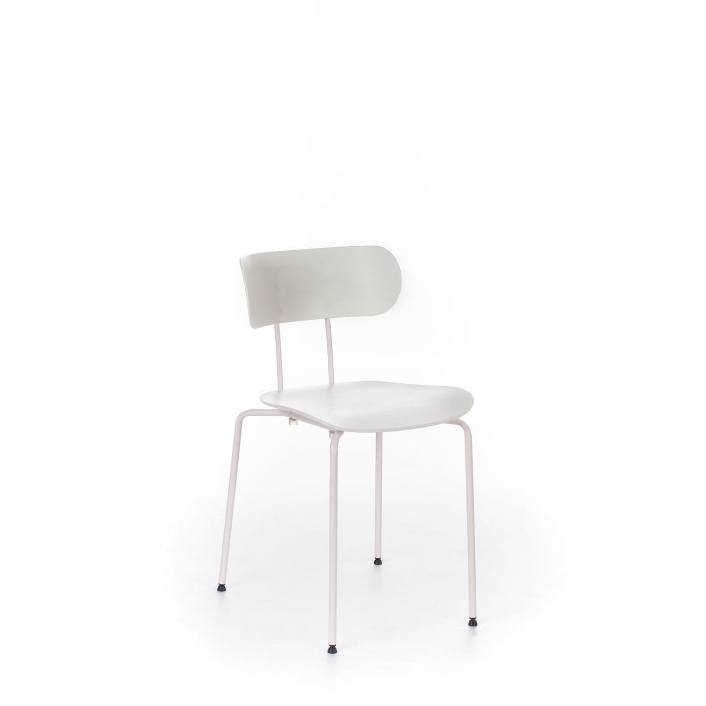 4x Silla de polipropileno con asiento blanco.