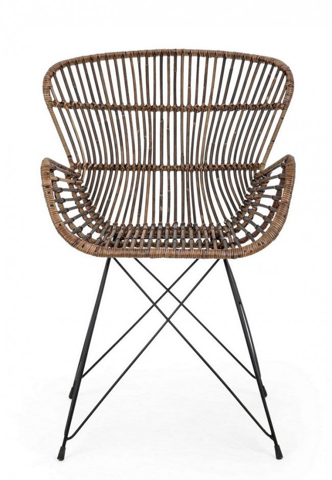 Sillón rústico en fibras naturales Ventrus Croco