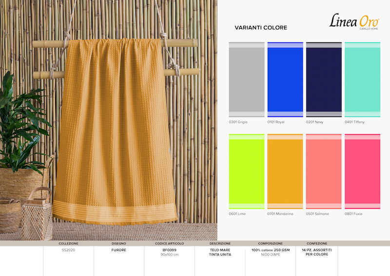 Toalla de playa lisa color mandarín