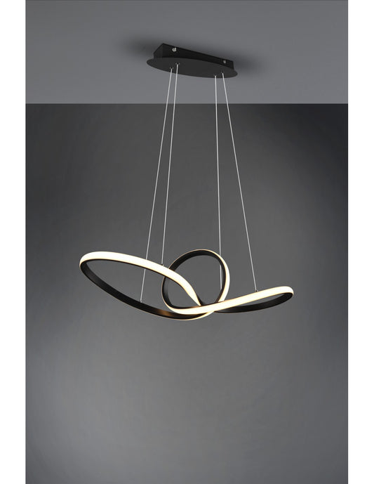 Sansa Colgante Led 28w Regulable Negro L80 cm Trio Lighting