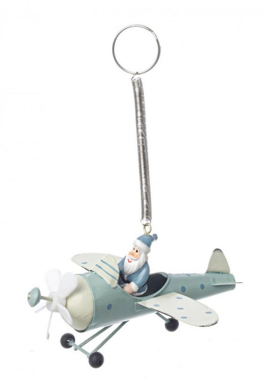 6x Loren C-Spring Colgante Papá Noel Avión Verde