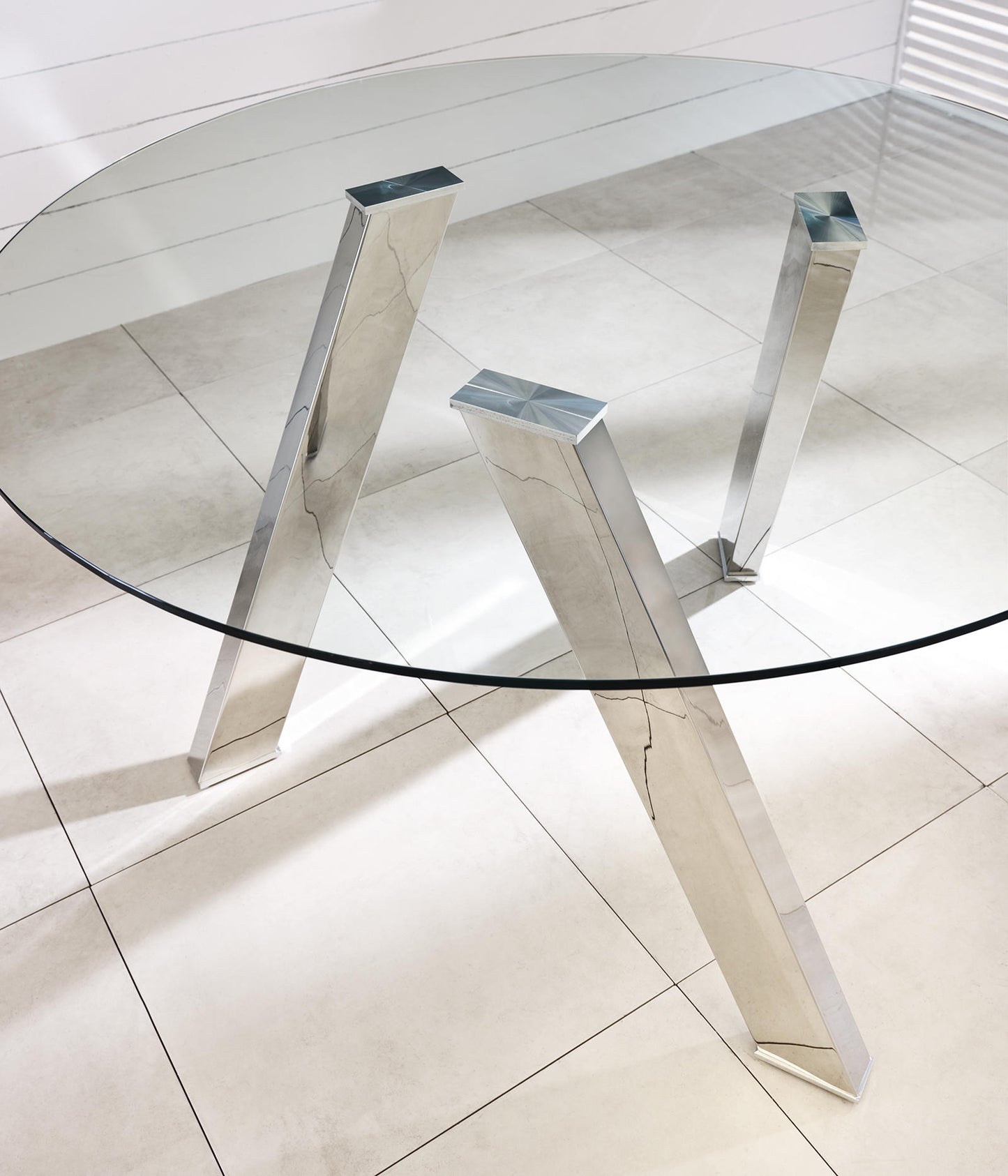 Mesa fija de cristal templado transparente 120x75h cm