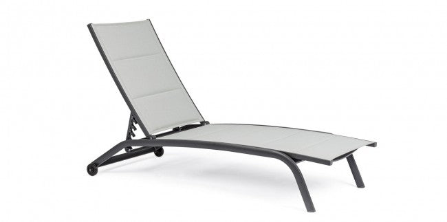 Tumbona con ruedas Cleopas de aluminio antracita
