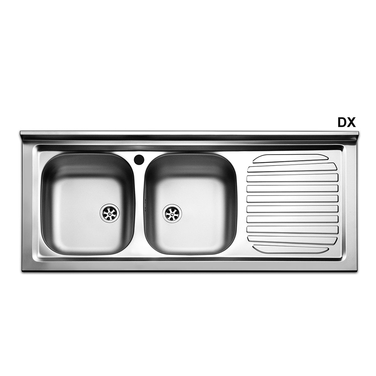 Fregadero sobre encimera de acero inoxidable con 2 senos
