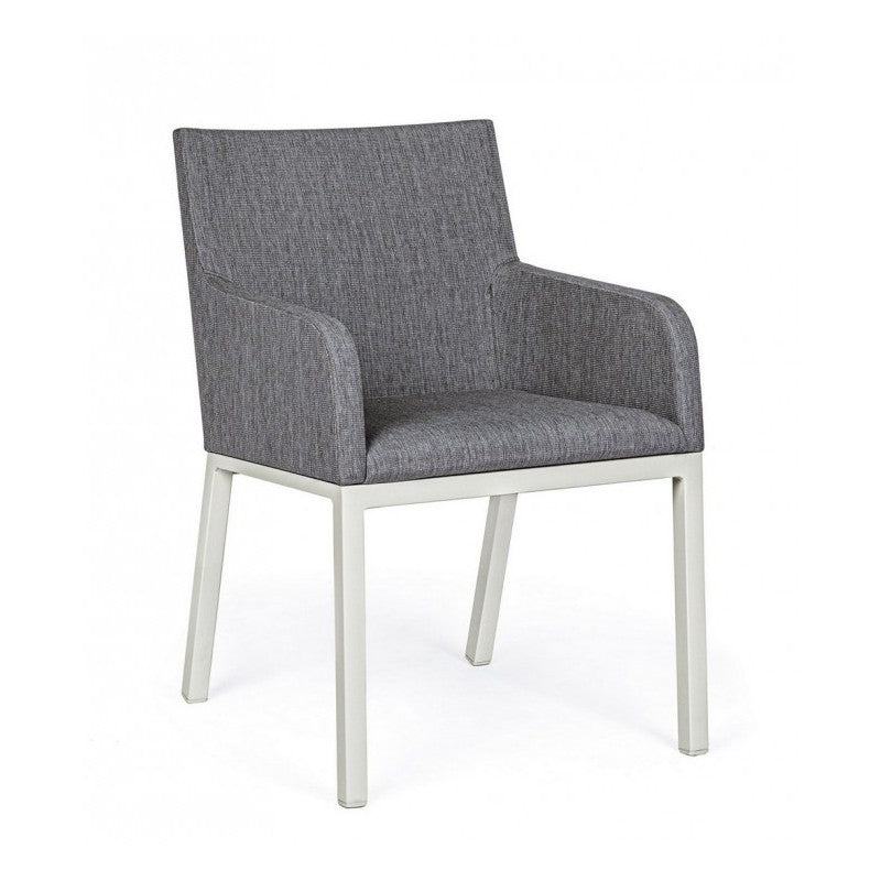 Silla de aluminio con recubrimiento en polvo gris 55x62x82h cm