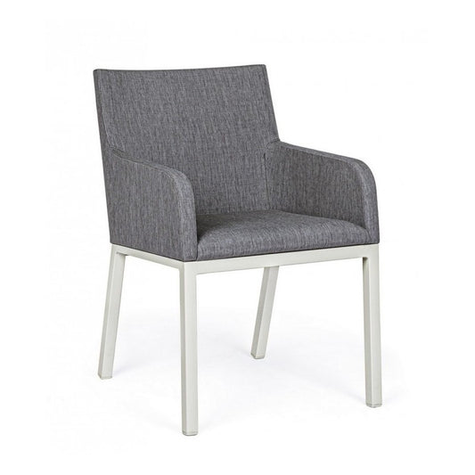 Silla de aluminio con recubrimiento en polvo gris 55x62x82h cm