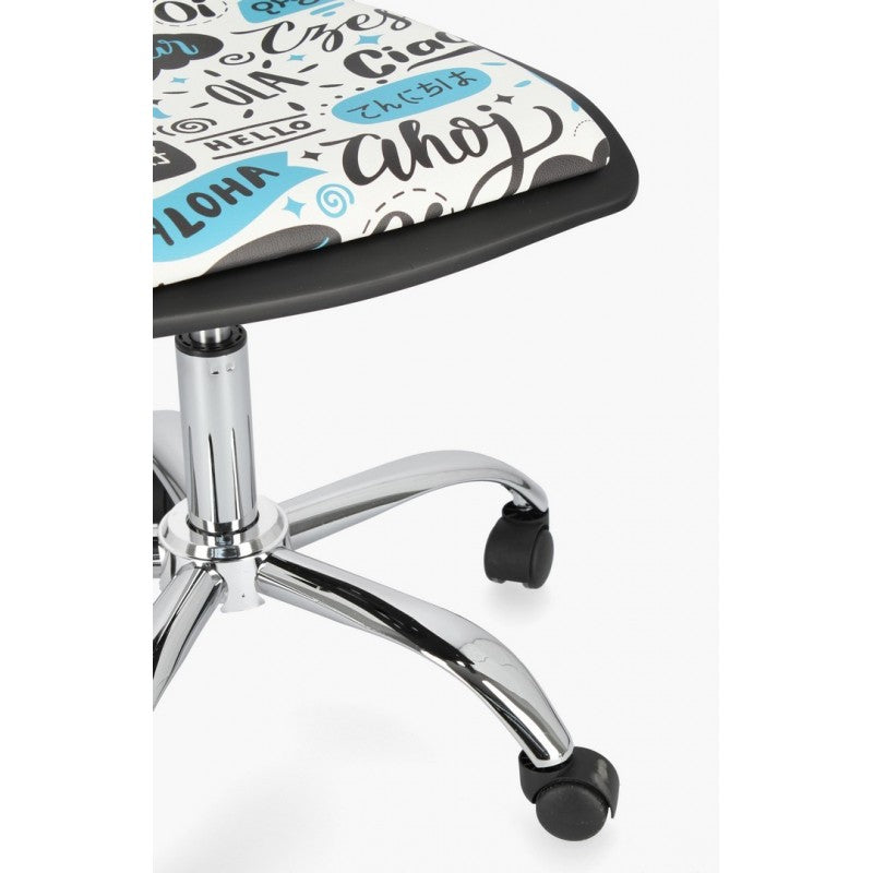 Silla de oficina Young Hello acero símil piel 42,5 x 40 x 87 cm