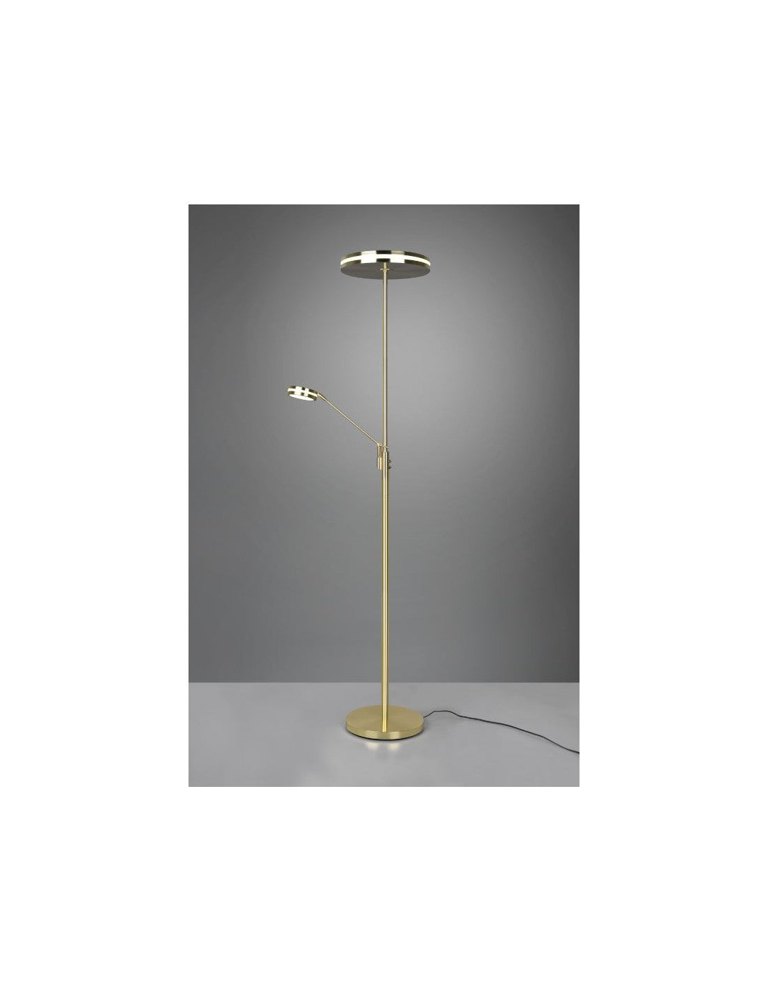 Lámpara De Pie Touch Dimmer Led Con Punto De Lectura Franklin Satin Brass Trio Lighting