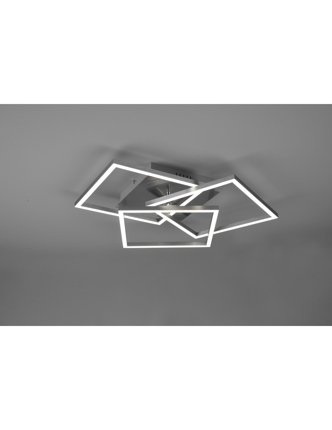 Luz de techo 3 cuadrados ajustable LED atenuador móvil níquel trío iluminación