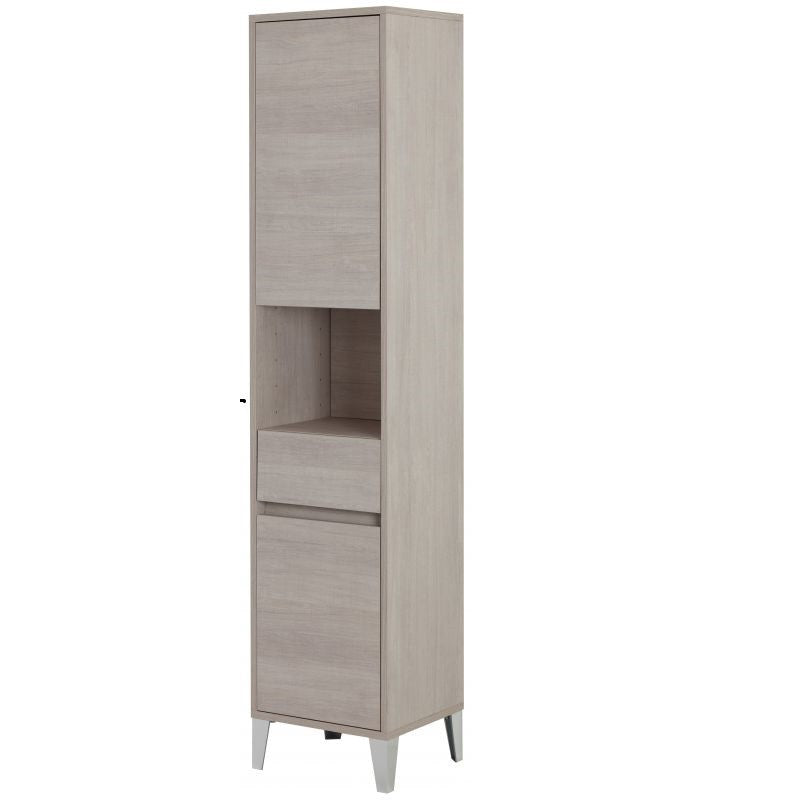 Armario toallero con dos puertas y un cajón Roble claro 40x35x h183 cm