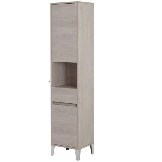 Armario toallero con dos puertas y un cajón Roble claro 40x35x h183 cm