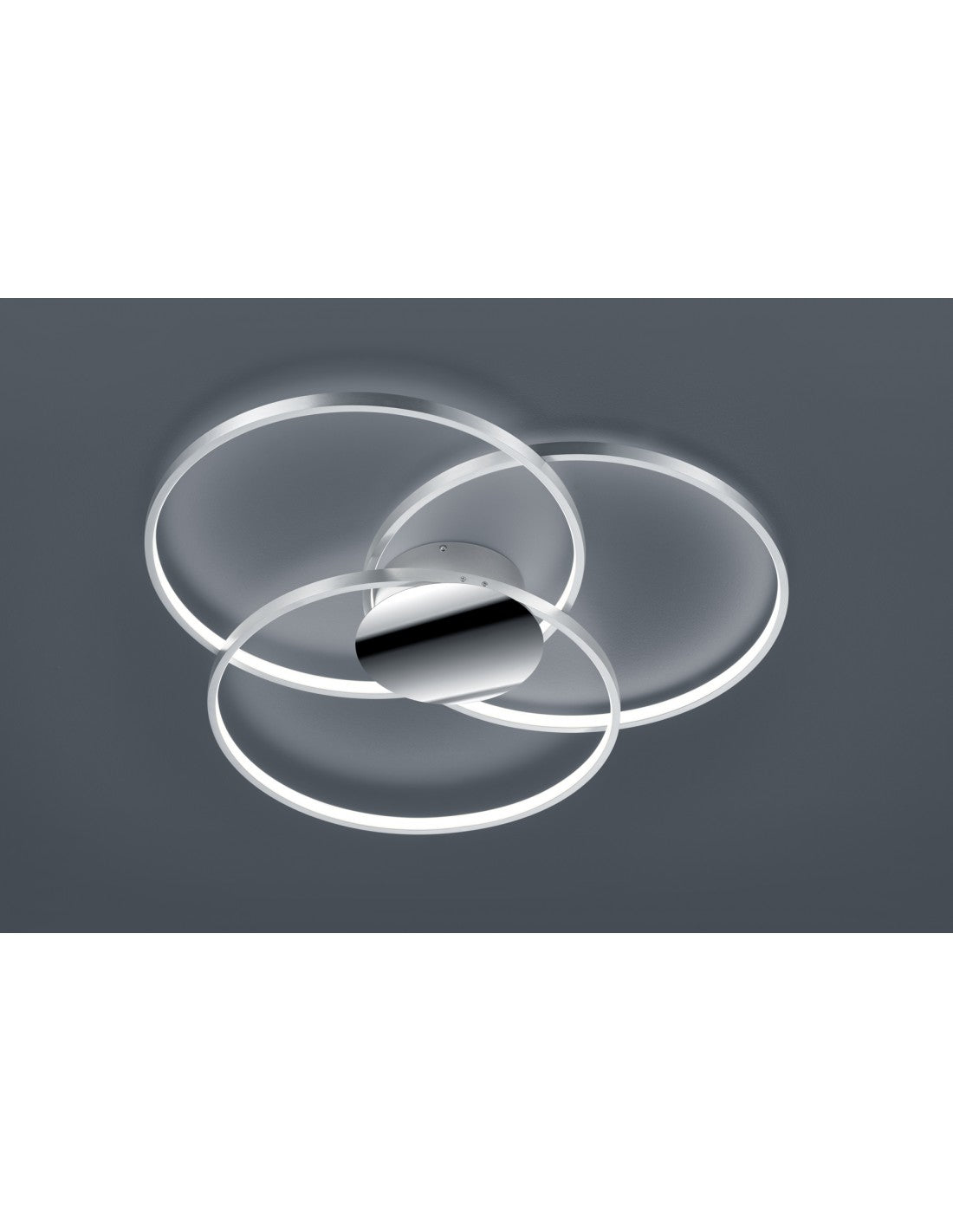 Lámpara de techo LED Sedona cromada 3 círculos regulable Ø80 cm Trio Lighting