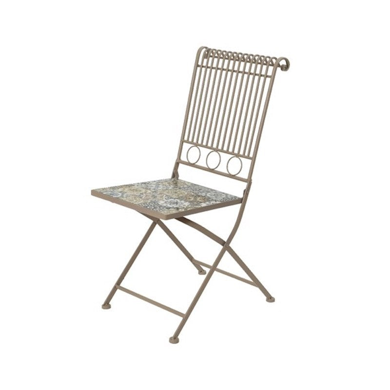 Silla Plegable Toulouse Con Decoración Mosaico 45X38X90Cm