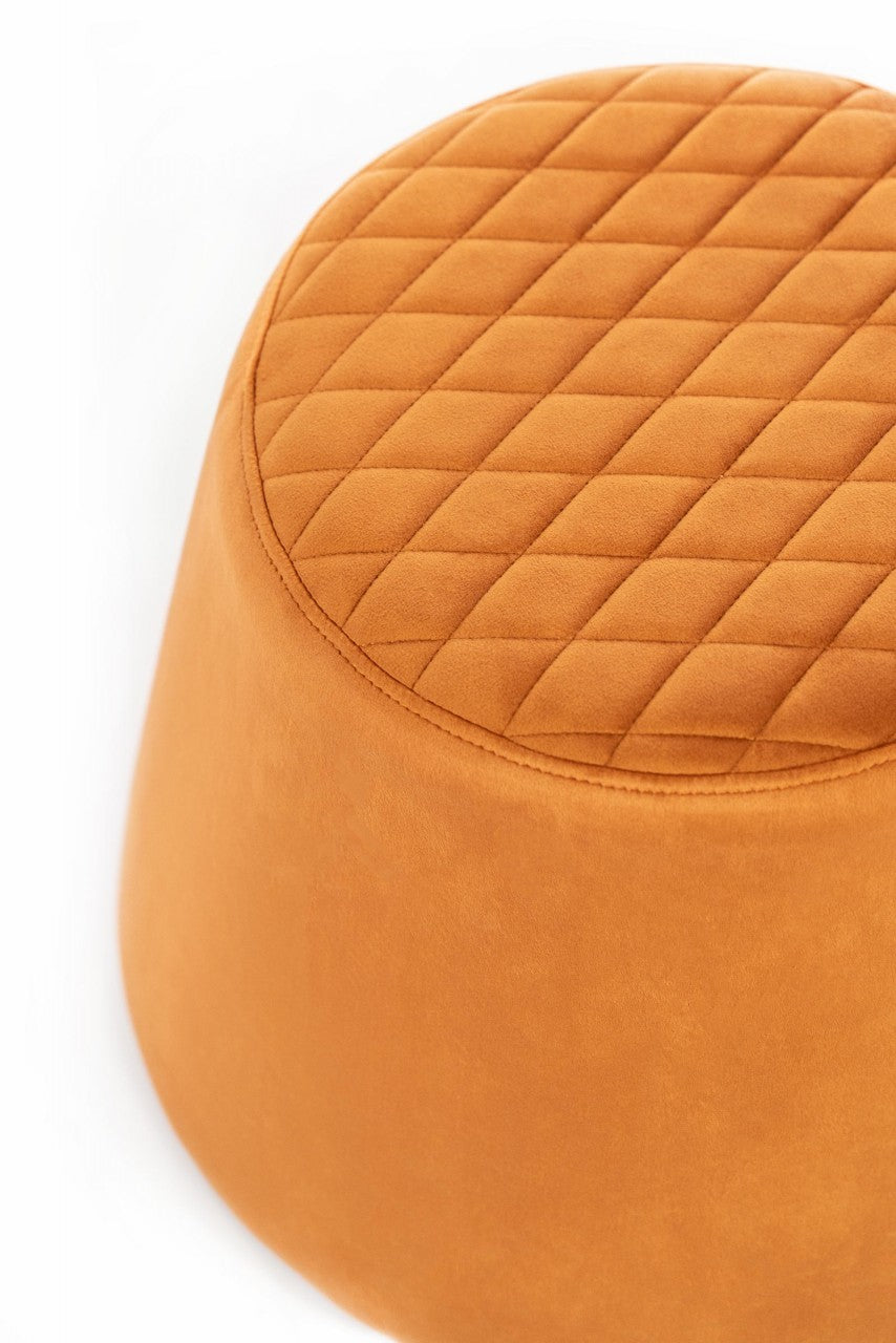 Puf de terciopelo metálico naranja 46,5 x 46,5 xh 33 cm