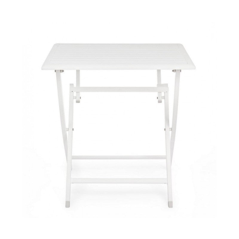 Mesa exterior plegable de aluminio ELIN blanco 70x70x h71 cm