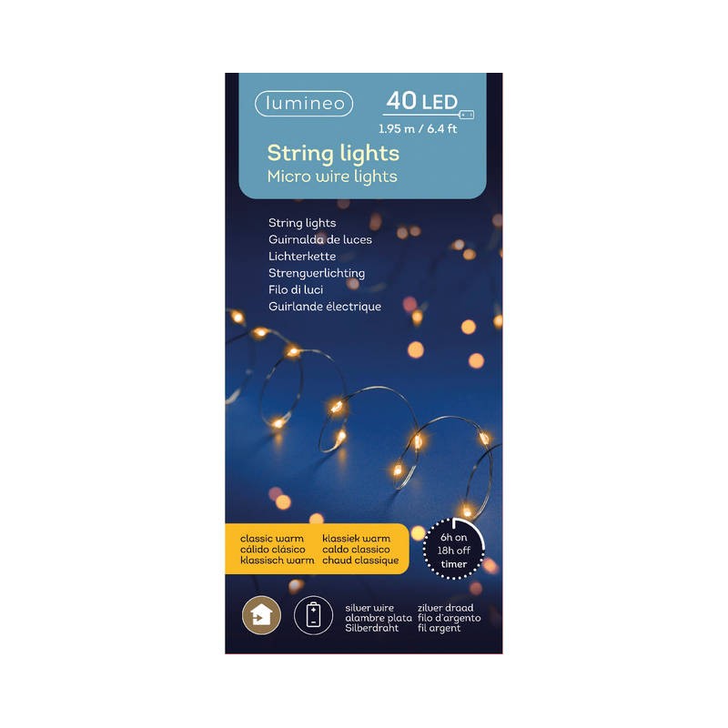 Guirnalda Microled 40 Luces Interior Blanco Cálido