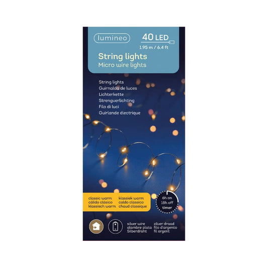 Guirnalda Microled 40 Luces Interior Blanco Cálido