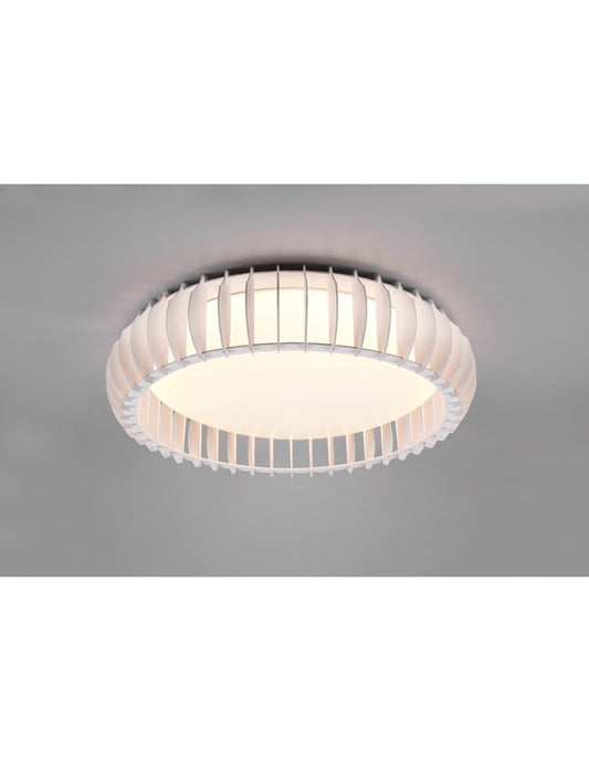 Plafón Redondo Madera Blanco LED 38w Dimmer Monte Trio Lighting