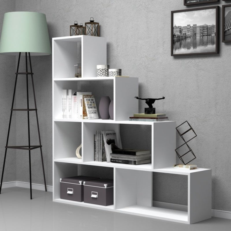 Librería escalera Alis blanca 145x29xh.145 cm.