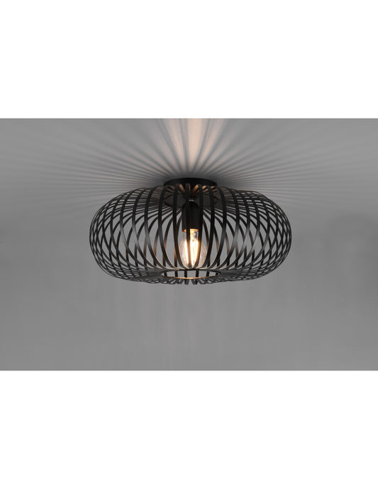 Ellipse Johann Lámpara de techo jaula de metal negro Ø40 cm Trio Lighting
