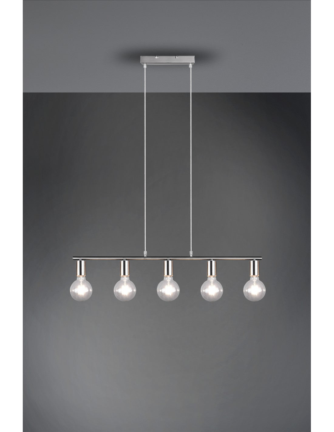 Lámpara colgante 5xE27 Vannes Níquel L82 cm Trio Lighting