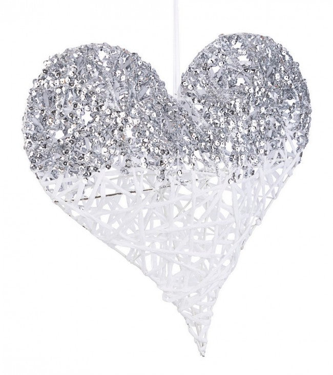 12x Colgante de corazón blanco brillante