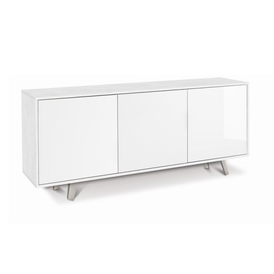 Aparador de tres puertas en óxido blanco brillo 177x41x h74 cm