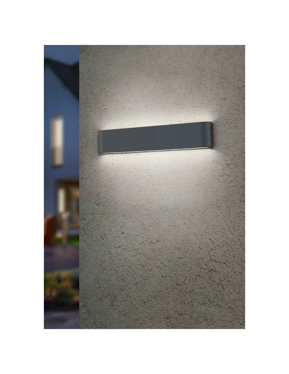 Thames II Aplique Rectangular Led Doble Luz IP54 Antracita L46 cm Trio Lighting