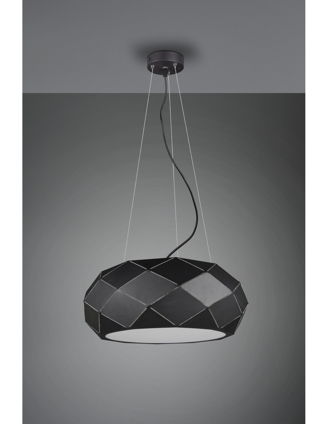 Suspensión 3xE27 Zandor Negro Ø50 cm Trio Lighting