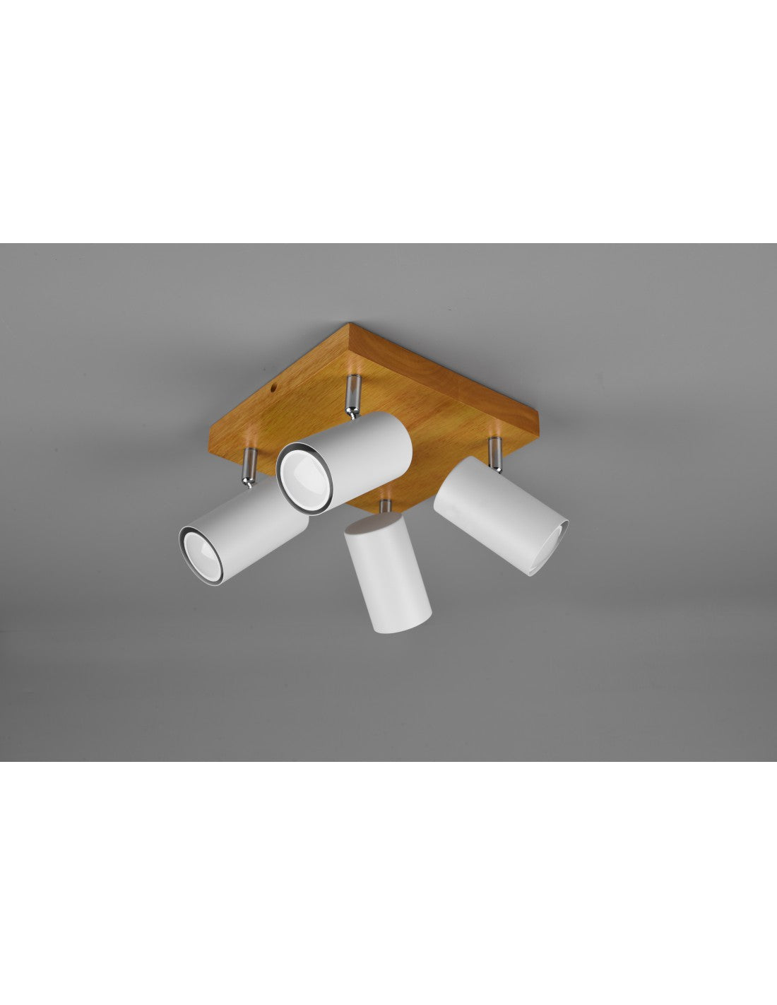 Marley Foco 4 Focos GU10 Blanco Y Madera 22x22 cm Trio Lighting